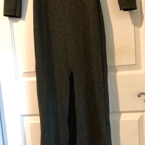 Sandro dark green dress with glittery thread Sz 4 - Picture 4 of 4